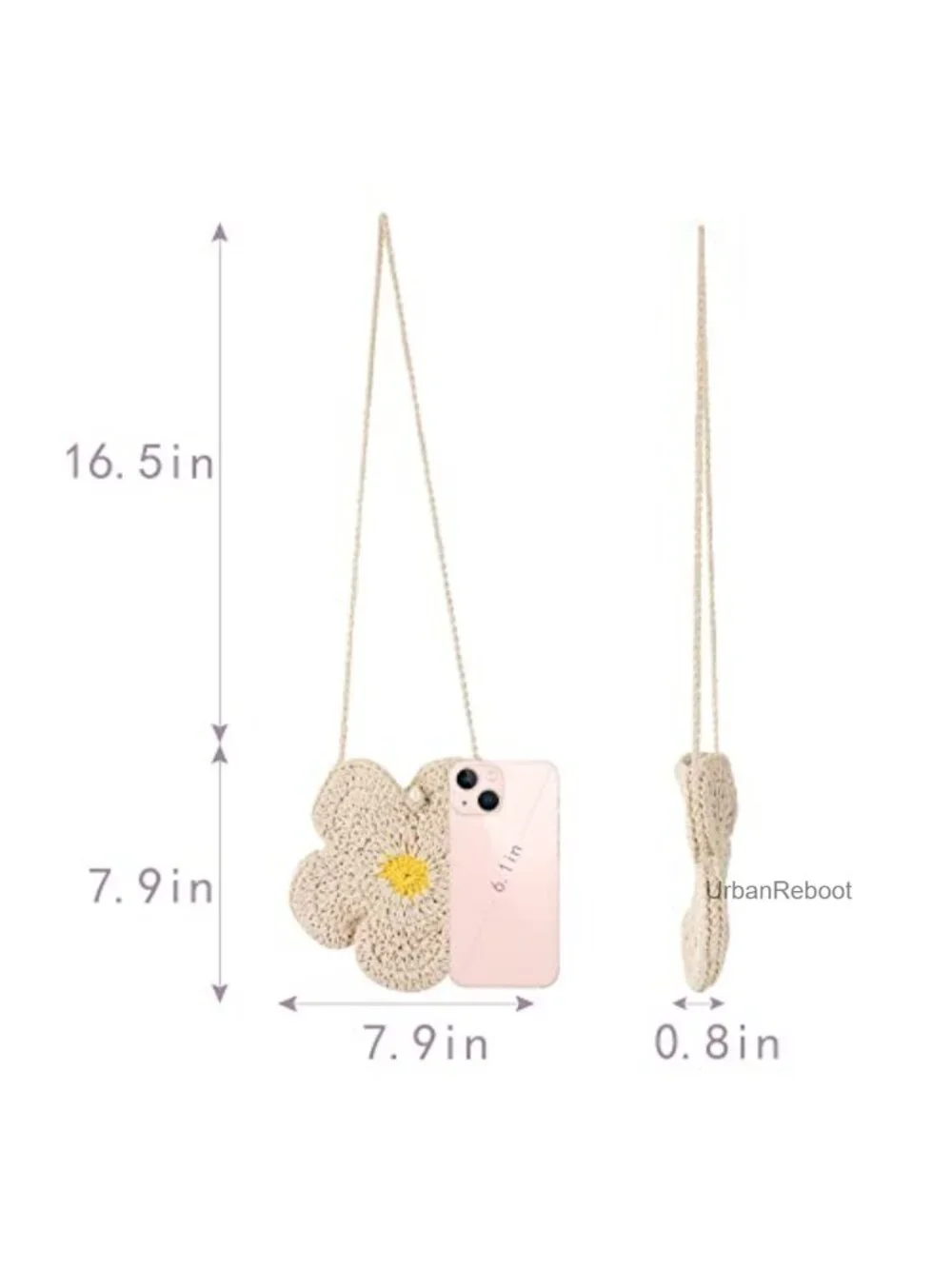 Girls Crossbody Shoulder Bag Knitted Cotton Strawberry Purse Fashion Handbag